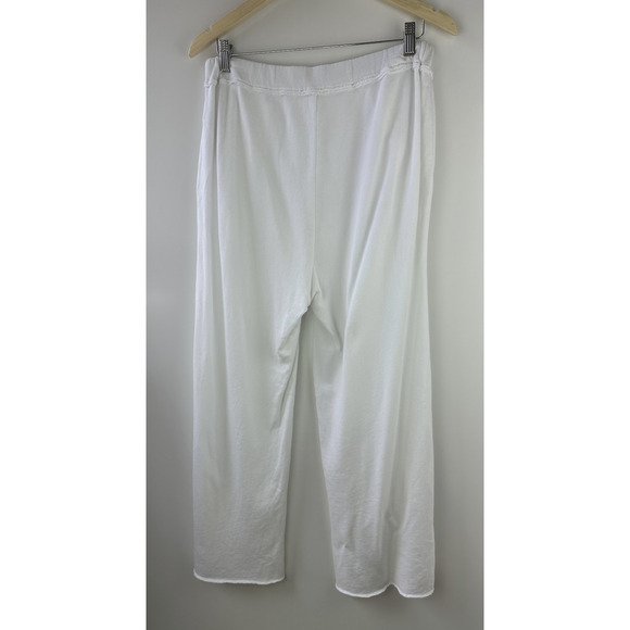 Eileen Fisher Lightweight Organic Cotton Terry Pant Easy Fit Crop Ankle White S - Picture 10 of 14